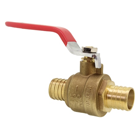 Revalved REVALVED PEX Full Port 1" Brass Ball Valve - Red Handle, Lead-Free REV100PR